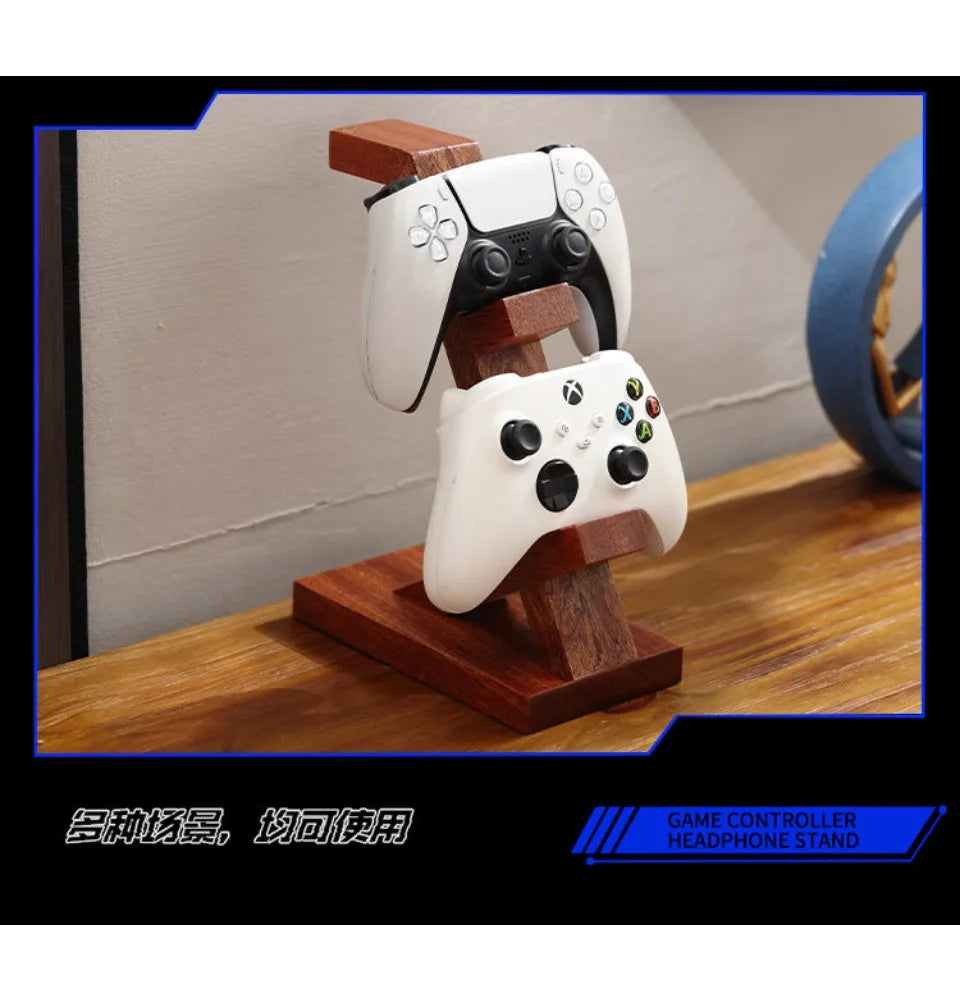 HANDMADE WOODEN  Game Controller Earphones Stand for  HolderWalnut Wood Creative Figurine Game Peripheral Accessories