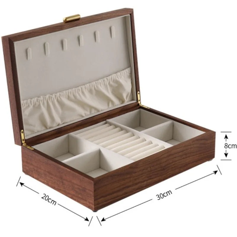 HANDMADE BLACK AMERICAN Walnut Wood Jewelry Box Wedding Luxury Trinket Storage Boxes Necklace Earrings Bracelet Display Case Jewelry Organizer Supplies