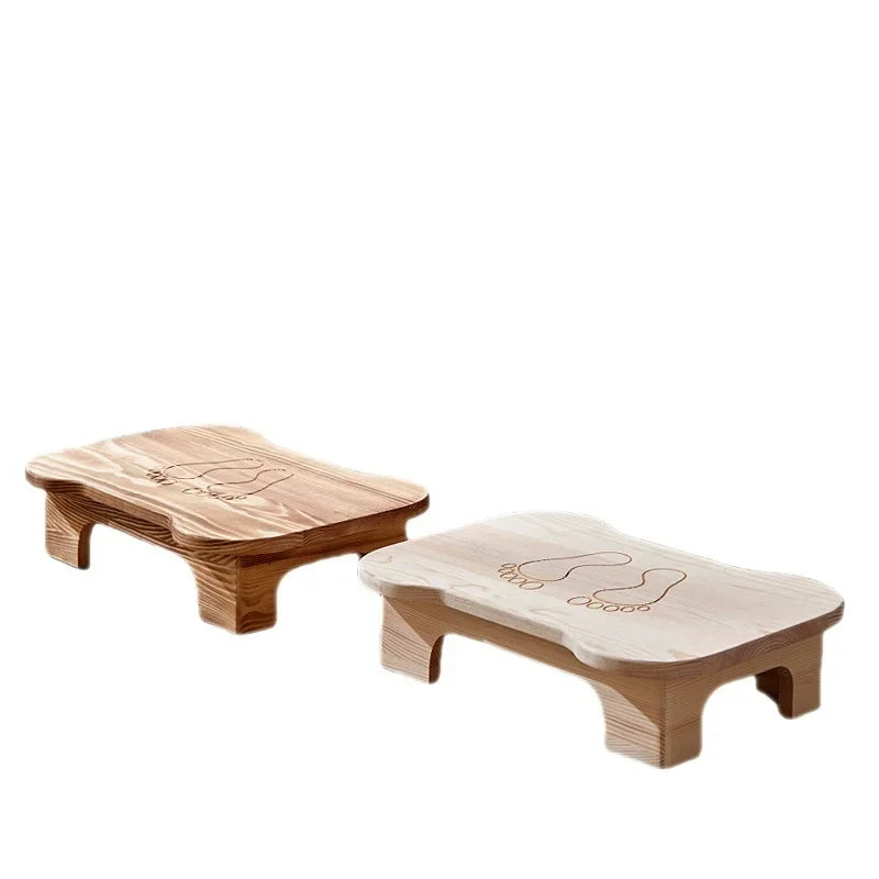 handmade wood Low Bench Living Room Footstool Anti-Slip Wooden Stool for Bathroom Children’s Seat for Home Rustic Entryway Shoe Bench