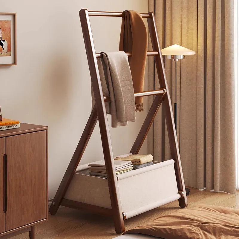 HANDMADE Bedroom Coat Racks Bamboo Storage Clothing Rack Simple Entrance Hall Wooden Storage Coat Shelf Foldable Clothes Drying Shelf