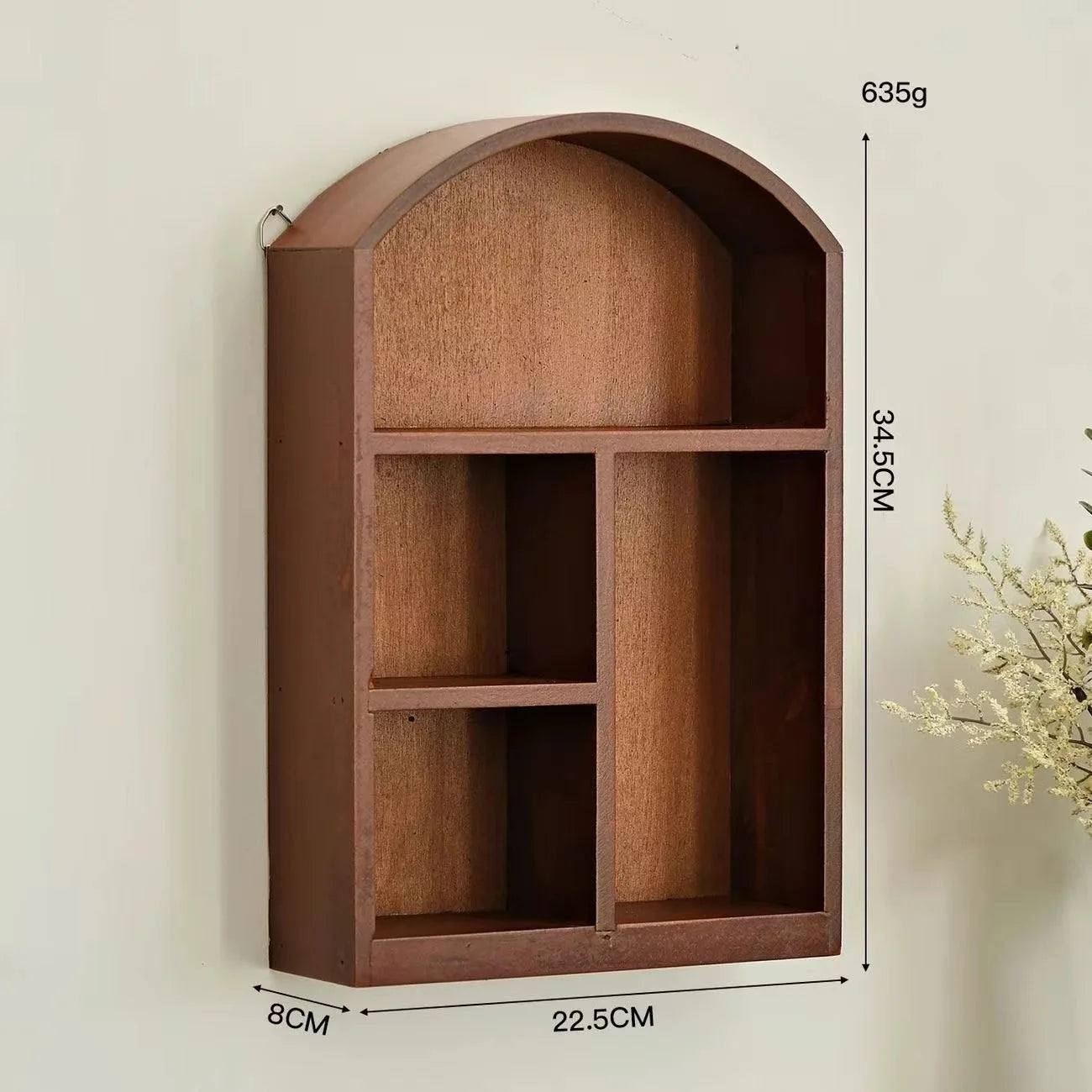 handmade Wall-mounted Wood Storage Cabinet Retro Desktop Storage Holder Rack Dustproof Sundries Cosmetic Storage Box Doll Toy Showcase