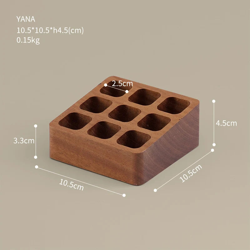 handmade Solid Wood Compartmentalized Essential Oil Storage Shelf Desktop Lipstick Storage Cosmetics Perfume Sample Stand