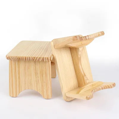 HADNMADE Solid Wood Foot Stool, Minimalist Chair Bench, Modern Squatty Potty Stool, Classical Chinese Small Stool