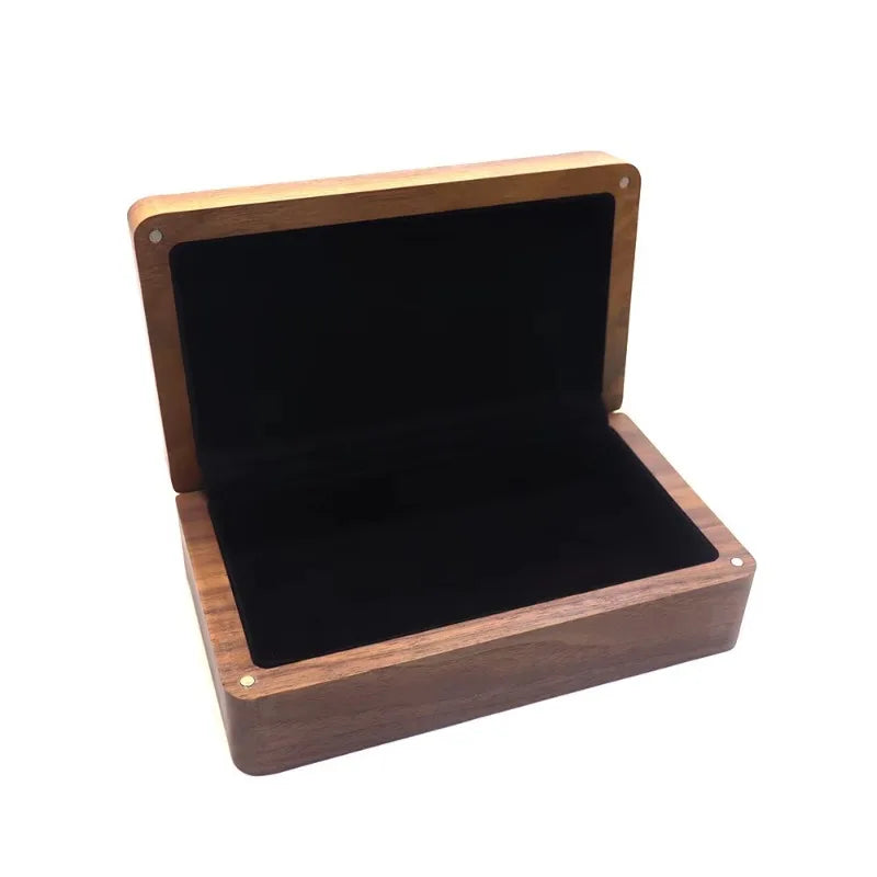 HANDMADE Jewelry Storage Box Black Walnut Organizer Tray Velvet-Lined Case Durable Jewelry Box for Entryway or Dresser Storage