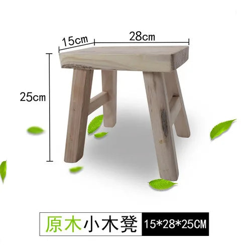 HADNMADE Solid Wood Foot Stool, Minimalist Chair Bench, Modern Squatty Potty Stool, Classical Chinese Small Stool