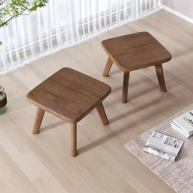 HANDMADE Stool bench solid wood simple home children's home shoes door living room can sit low stool creative square stool four feet