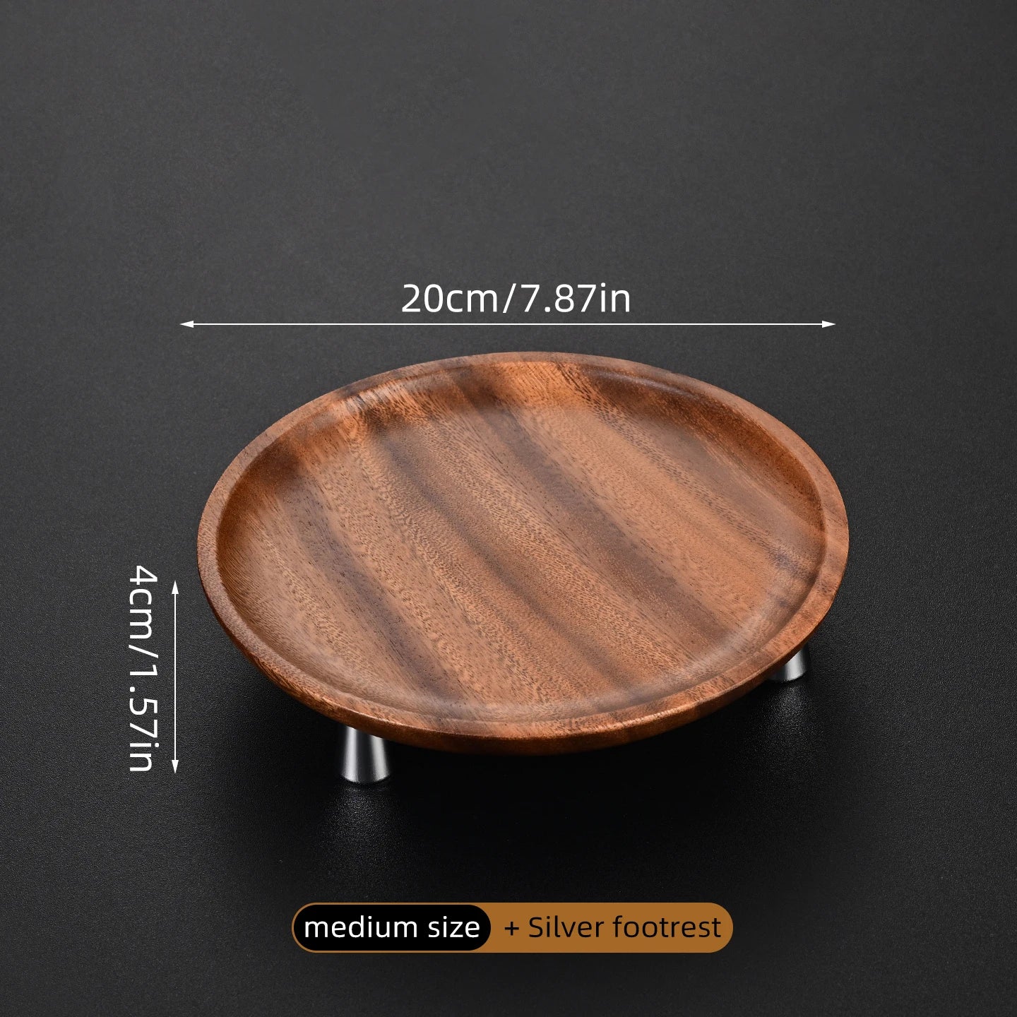 hadnmade entrance Solid Wood Key Perfume Tray, Vintage Style Cosmetics and Jewelry Tray, Wooden Round Incense Tabletop Storage Tray, Walnut Fruit Tray