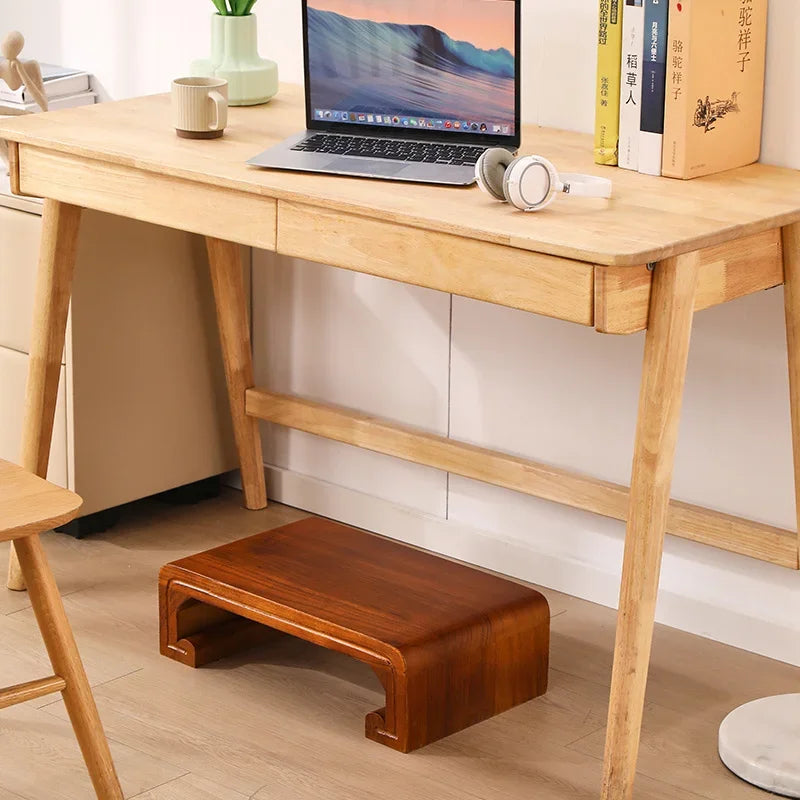 Hndmade Solid Wood Monitor Riser Office Desktop Computer Stand Screen Height Shelf with Storage Tatami Low Table Organizer for Home