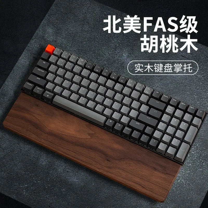 handmade Walnut Wood Palm Rest Custom Soild Wood Mouse Rest Mechanical Keyboard Wrist Rest Accessories AntiSlip Stickers WoodenPalm Stree