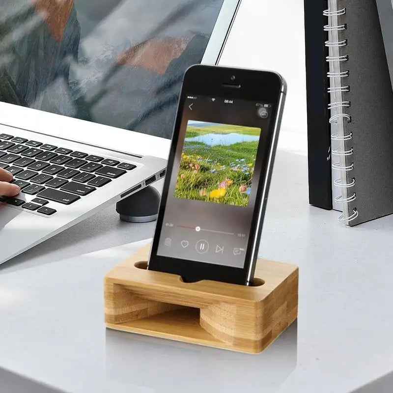 HANDMADE Phone Holder Stand Amplifier Cell Speaker Wood Phone Speaker Amplifier Wood Sound Mobile Bracket Natural Loudspeaker Phone Dock