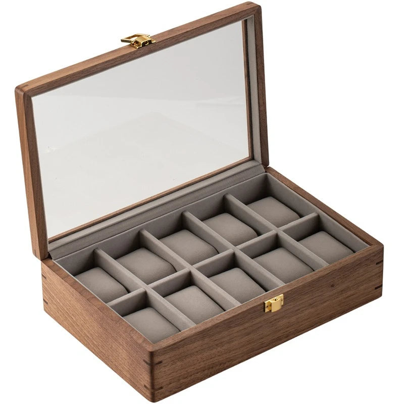 HANDMADE WATCH AND GLASSES WOOD STORAGE ORGANIZER Solid Wood Watch Box Luxury Retro Display Glasses Boxes Mechanical Watch Sunglasses Storage Case Exhibitors Organizers Supplies