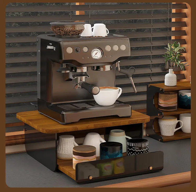 HANDMADE Coffee Machine Riser Stand, Elevated Countertop Shelf for Kitchen, Under Cabinet Storage Organizer for Espresso Maker Mug