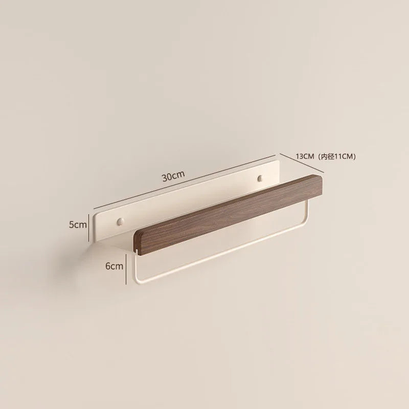 HANDMADE White Aluminum Bathroom Shelving Wall-mounted Bathroom Shower Storage Rack Towel Rack Shelves Bathroom Shelf With Rod