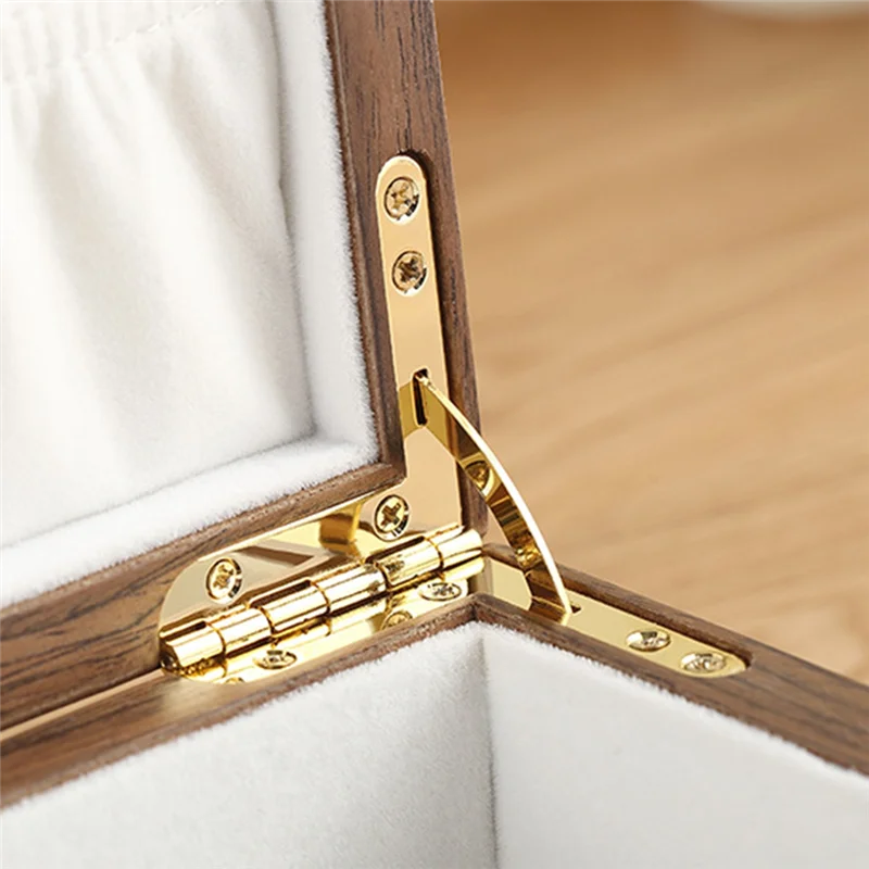 WALNUT HANDMADE JEWELRY BOX ORGANIZER  Wooden Flip Jewelry Organizer Box Jewelry Storage Gift Display Case Watch Earrings Ring Holder Jewellery Storage A