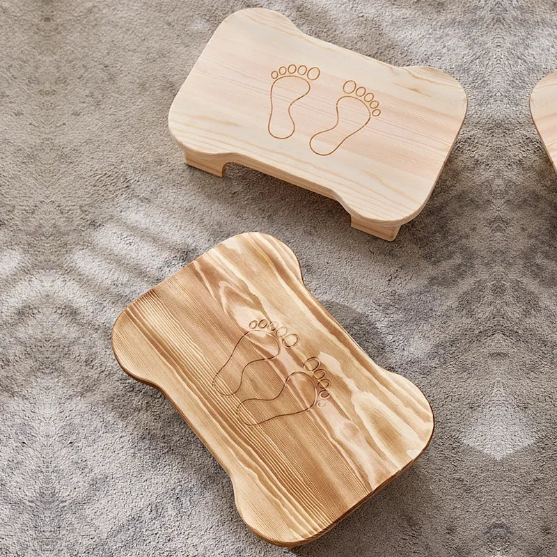 handmade wood Low Bench Living Room Footstool Anti-Slip Wooden Stool for Bathroom Children’s Seat for Home Rustic Entryway Shoe Bench