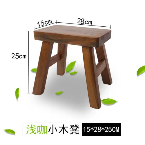 HADNMADE Solid Wood Foot Stool, Minimalist Chair Bench, Modern Squatty Potty Stool, Classical Chinese Small Stool