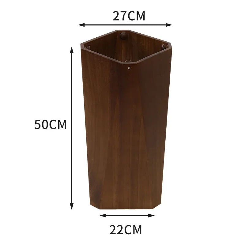 HADNMADE WLANUT UMBRELLA STORAGE CUBE Solid Wood Umbrella Stand Geometric Storage Shelf Simple Entryway Organizer Office Umbrella Holder for Hallway Home Use