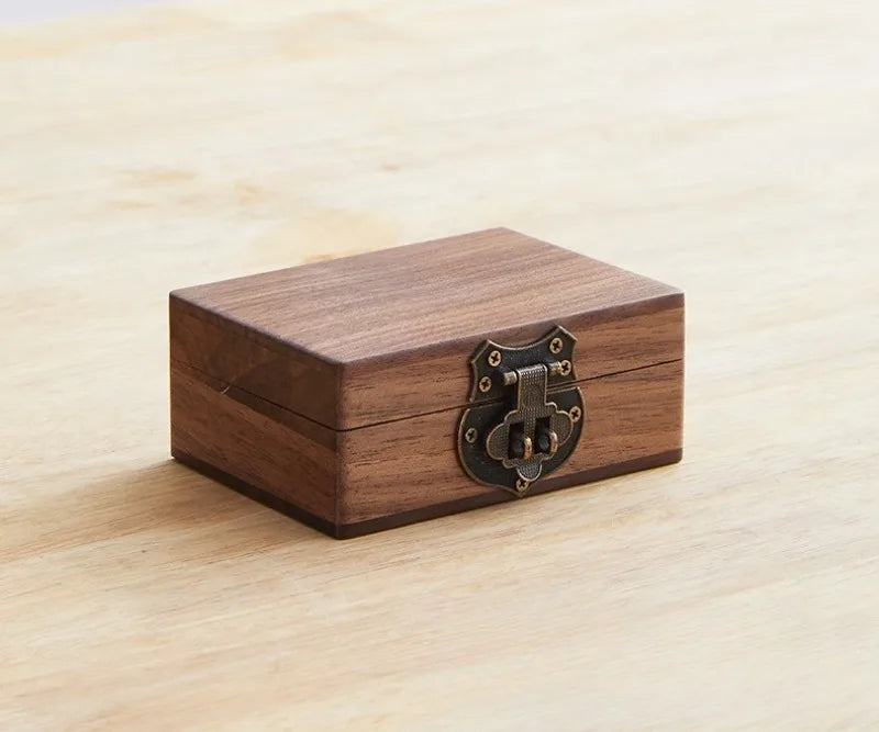 BALCK WALNUT HADNMADE Solid Wood Jewelry Box Luxury Retro Storage Boxes Earring Necklace Ring Display Case Jewellery Accessories Organizer Supplies