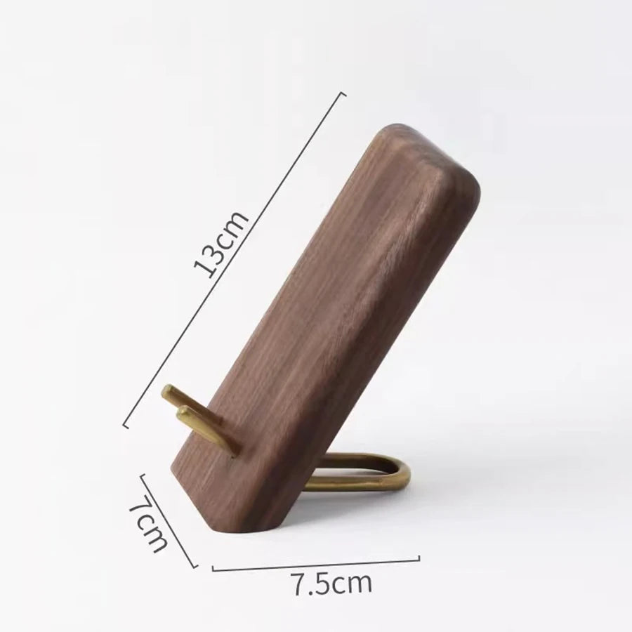 HANDMADE Wooden STAD Phone Stand Vintage Black Walnut Smartphone Support Bracket Universal Multifunction Small Tablet Holder Cell Phone
