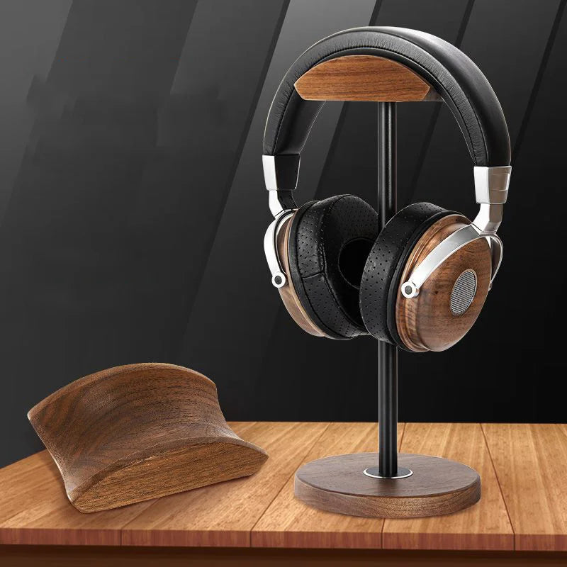 HANDMADE Aluminum Alloy Solid Wood Splicing Headphone Storage Rack Wall Mounted Earphone Display Stand Desktop Headset Storage Bracket