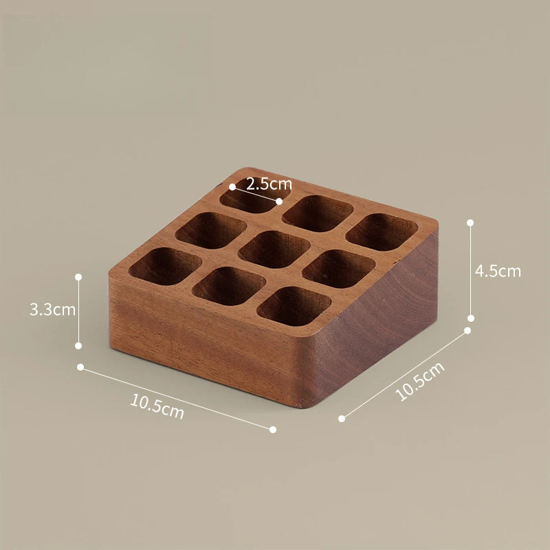 handmade Solid Wood Compartmentalized Essential Oil Storage Shelf Desktop Lipstick Storage Cosmetics Perfume Sample Stand