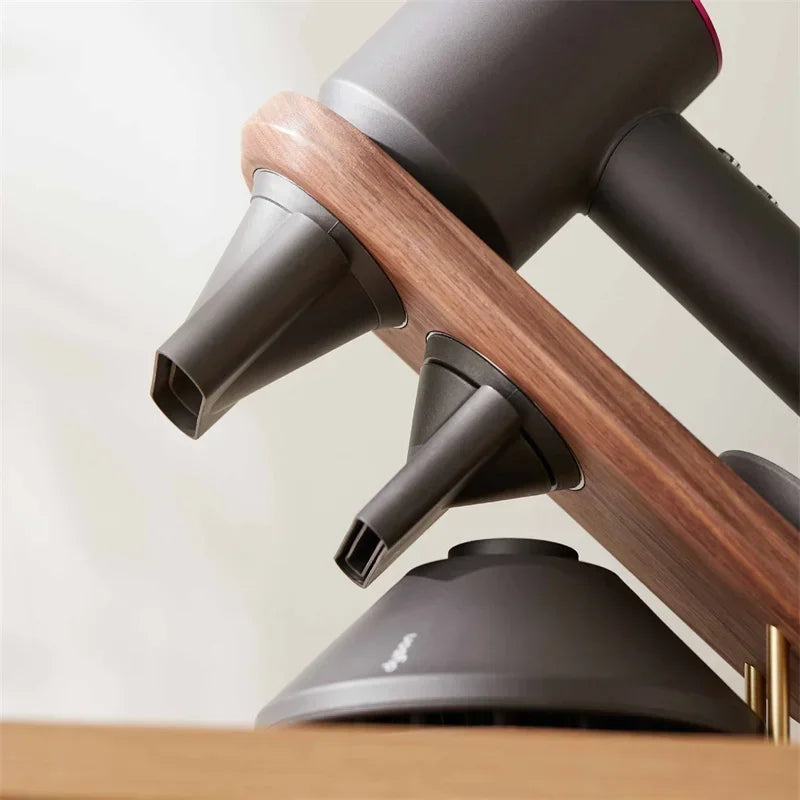 Wall Mount Hair Dryer Holder for Dyson Supersonic Hair Dryer Storage Rack Walnut Beech Wood Hair Dryer Bracket Bathroom Tools