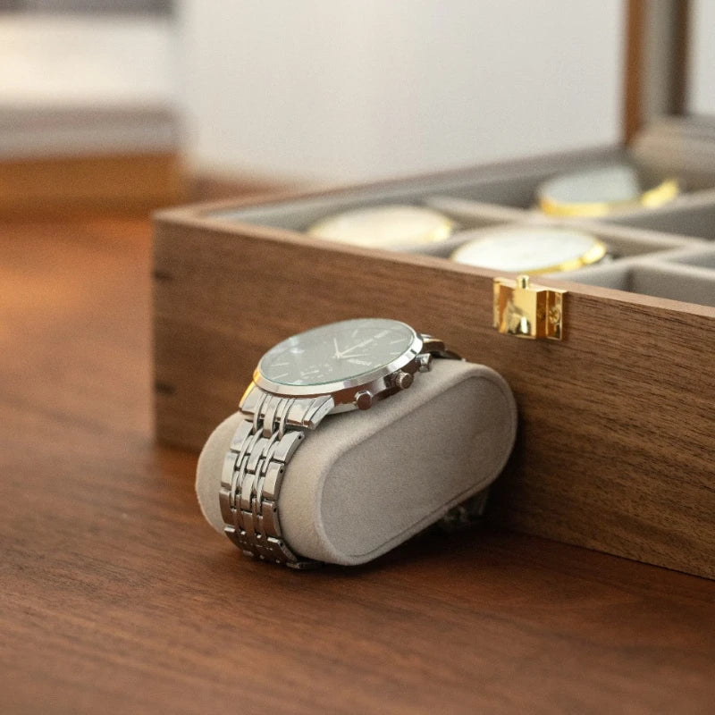 HANDMADE WATCH AND GLASSES WOOD STORAGE ORGANIZER Solid Wood Watch Box Luxury Retro Display Glasses Boxes Mechanical Watch Sunglasses Storage Case Exhibitors Organizers Supplies