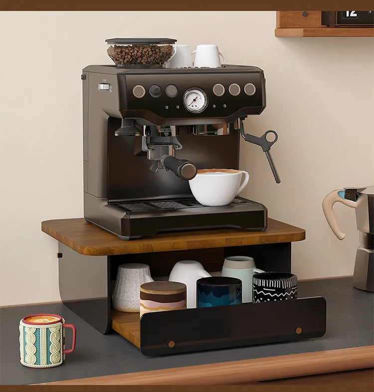 HANDMADE Coffee Machine Riser Stand, Elevated Countertop Shelf for Kitchen, Under Cabinet Storage Organizer for Espresso Maker Mug