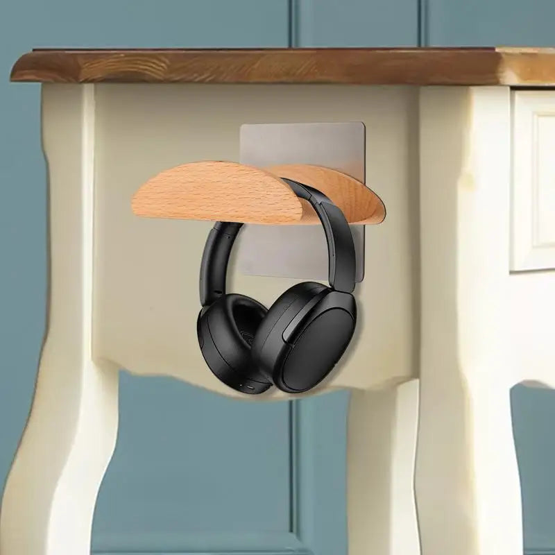 HANDMADE Universal Headphone Wall Mount Simple Hook Wood Headset Hanger Stand Headphone Holder Display Headphone Hanger