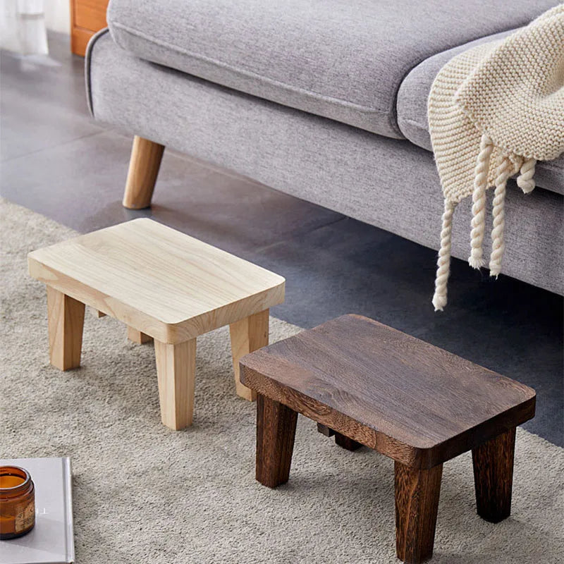 HANDMADE Household Living Room Stool Japanese Style Small Stools Adult Shoe Changing Stool Modern Minimalism Wooden Ottoman 가구