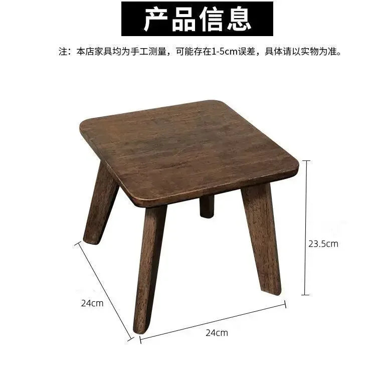 HANDMADE Stool bench solid wood simple home children's home shoes door living room can sit low stool creative square stool four feet