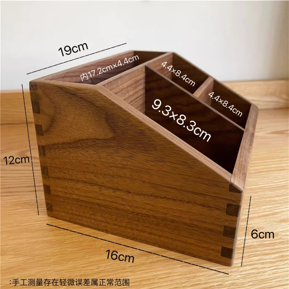 HANDMADE Multifunctional Office Storage Box High-End Solid Wood Desktop Organizer Cosmetic and Desk Accessories Box for Home