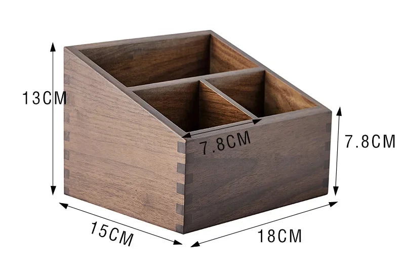 HANDMADE Black Walnut Wood tissues box Multifunctional paper extraction box Grid division Organizer box desktop Storage Sundries strong
