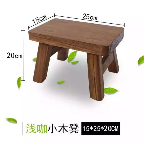 HADNMADE Solid Wood Foot Stool, Minimalist Chair Bench, Modern Squatty Potty Stool, Classical Chinese Small Stool