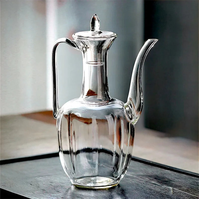 HANDMADE 500ml High Borosilicate Glass Teapot Heat Resistance Tea Brewing Glass Tea Pot Traditional Kung Fu Tea Set