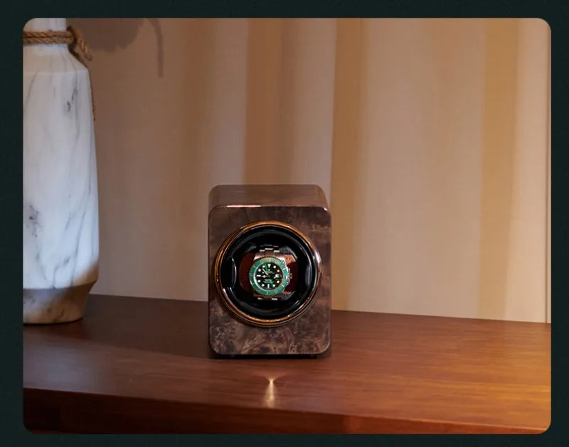 HANDMADE WOOD  Automatic Watch Winder Mute Antimagnetic Watches Winders Solid Wood Retro Mechanical Watch Winder Men Organizer Packaging Gift