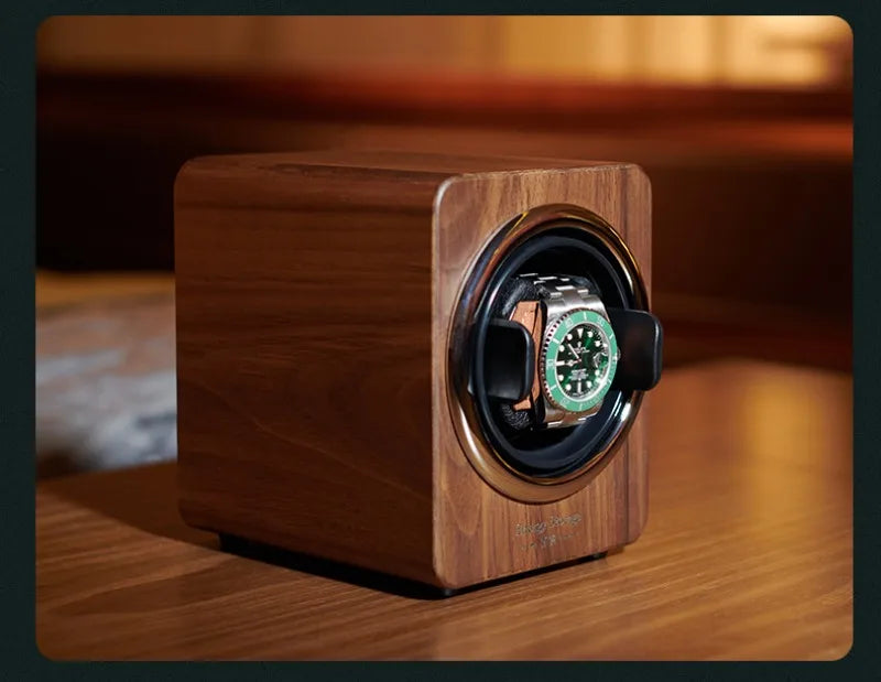 HANDMADE WOOD  Automatic Watch Winder Mute Antimagnetic Watches Winders Solid Wood Retro Mechanical Watch Winder Men Organizer Packaging Gift