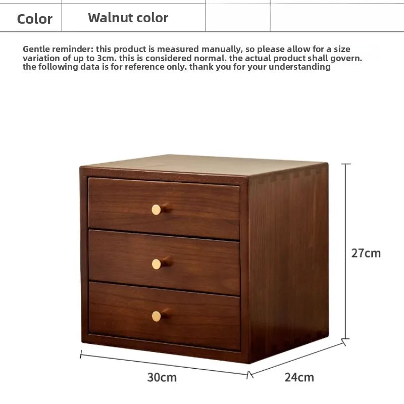 HANDMADE Minimalist Solid Wood Storage Box Drawer Organizer Cosmetics Desk Sundries Holder Dustproof Vanity Container