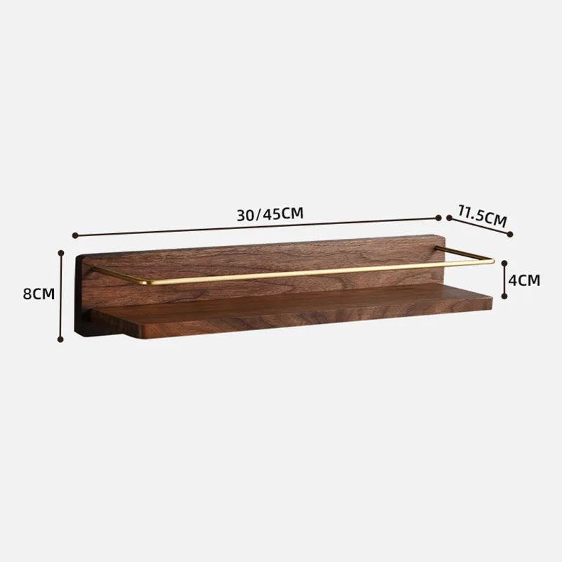 HANDMADE Wooden Bathroom Shelf Wall Bathroom Towel Rack With Hook Aluminum Shower Storage Rack Shampoo Holder Bathroom Accessories