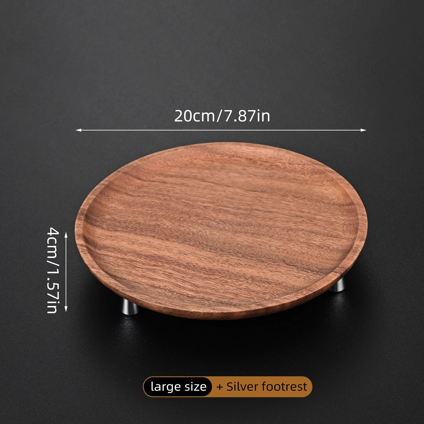 hadnmade entrance Solid Wood Key Perfume Tray, Vintage Style Cosmetics and Jewelry Tray, Wooden Round Incense Tabletop Storage Tray, Walnut Fruit Tray