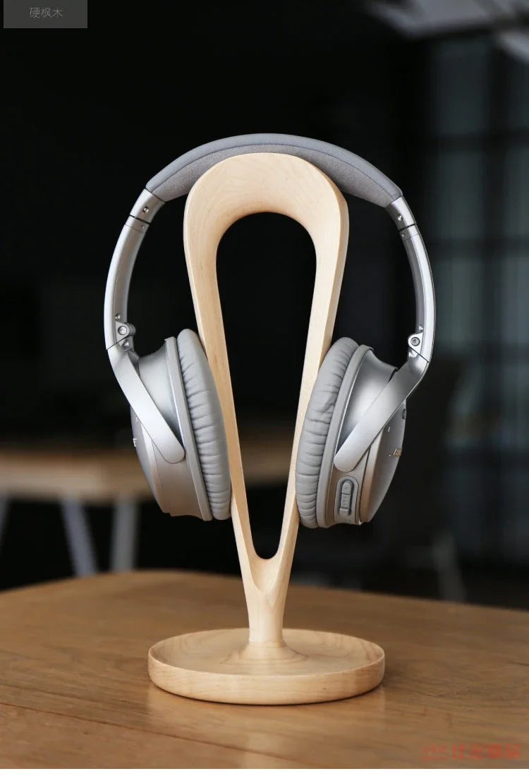 HANDMADE Black Walnut Wood Headphone Stand Walnut Headphone Holder with Winder Solid Wood Custom Earphone Hanger Headset Bracket Storage