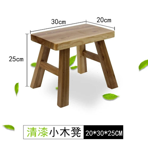 HADNMADE Solid Wood Foot Stool, Minimalist Chair Bench, Modern Squatty Potty Stool, Classical Chinese Small Stool