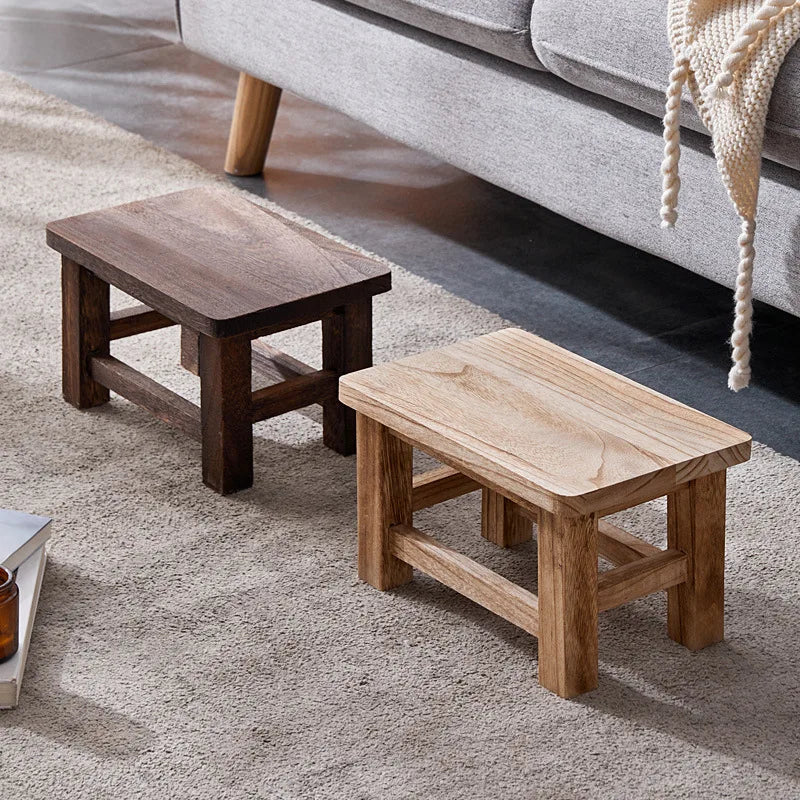 HANDMADE Solid Wood Stool Adult Shoe Changing Stool For Daily Household Kitchen Bathroom Living Room Garden Wooden Step Stool Supplies