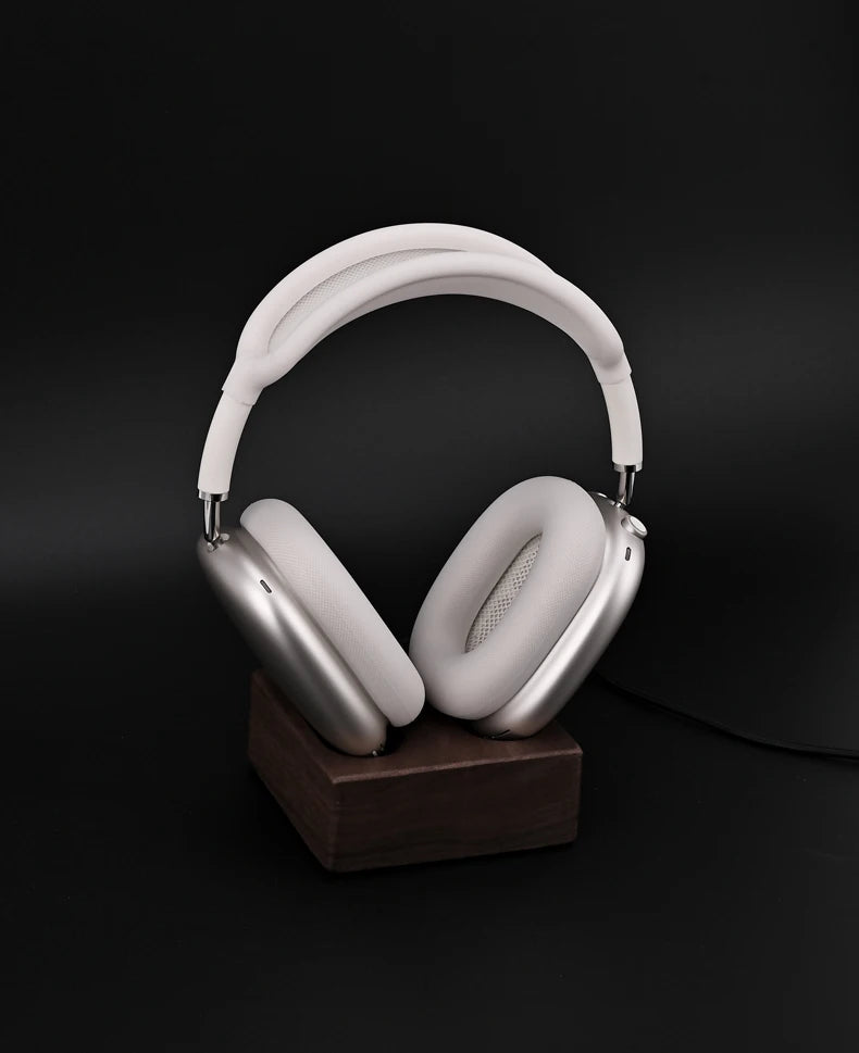 HANDMADE MARGNET  WOOD for  1/2Headphone Base Walnut Wood Bracket Magnetic Wireless Charging Sleep Compartment Marble Headset Stand Accessory