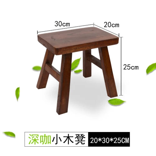 HADNMADE Solid Wood Foot Stool, Minimalist Chair Bench, Modern Squatty Potty Stool, Classical Chinese Small Stool