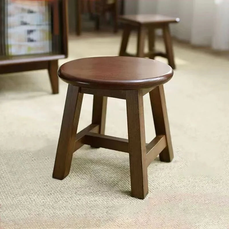 HANDMADE Walnut Colored Solid Wood Small Stool Modern Chinese Living Room Shoe Changing Stools Household Footrest Home Furniture 걸상