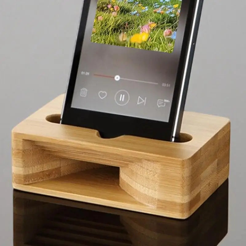 HANDMADE Phone Holder Stand Amplifier Cell Speaker Wood Phone Speaker Amplifier Wood Sound Mobile Bracket Natural Loudspeaker Phone Dock