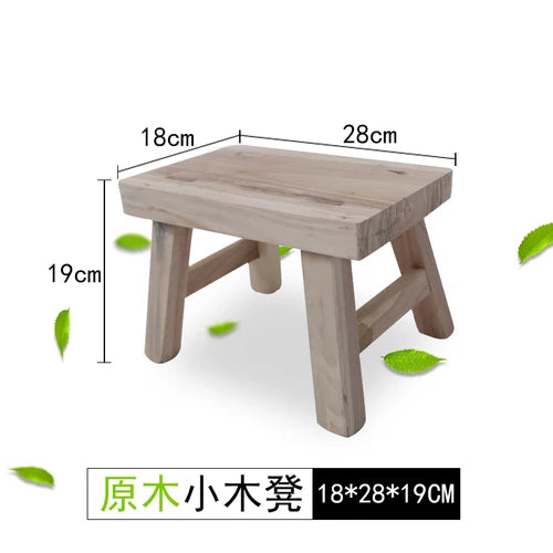 HADNMADE Solid Wood Foot Stool, Minimalist Chair Bench, Modern Squatty Potty Stool, Classical Chinese Small Stool