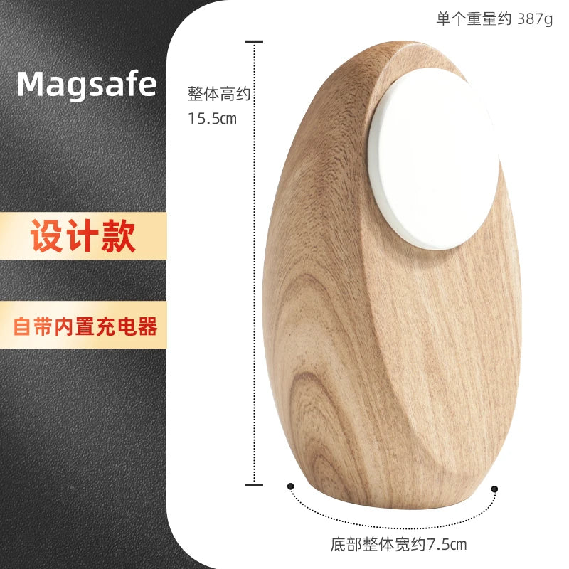 WOODEN HANDMADE Msgsafe HOLDER  Mobile Phone Stand Custom Design Wooden Magnetic Charger Bracket Desktop Creative Lazy Wireless Charging Phone Holder