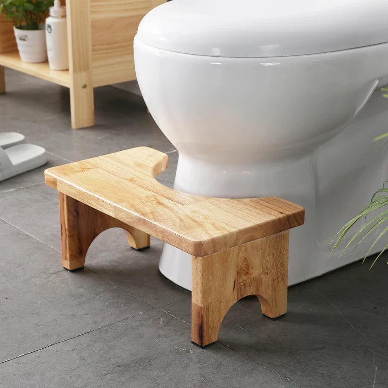 HANDMADE FOOTSTOOL Solid Wood Toilet Footstool, Squatting Pit Chair, Home Furniture